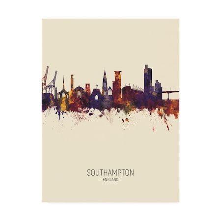 Michael Tompsett 'Southampton England Skyline Portrait III' Canvas Art,24x32